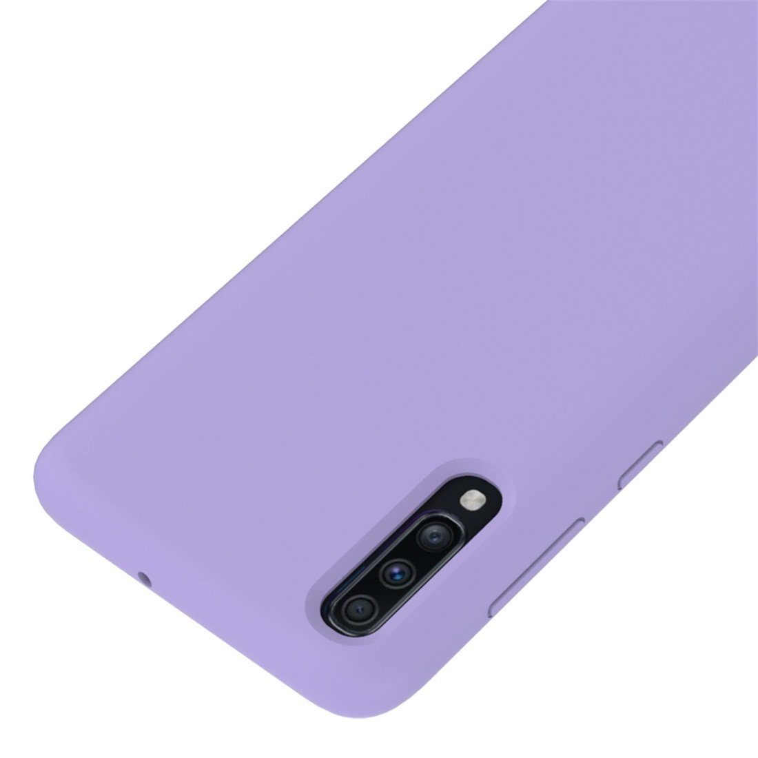 Чехол накладка Silicon Cover для SAMSUNG Galaxy A50 (SM-A505), A30s (SM-A307), A50s (SM-A507), силикон, бархат, цвет сиреневый