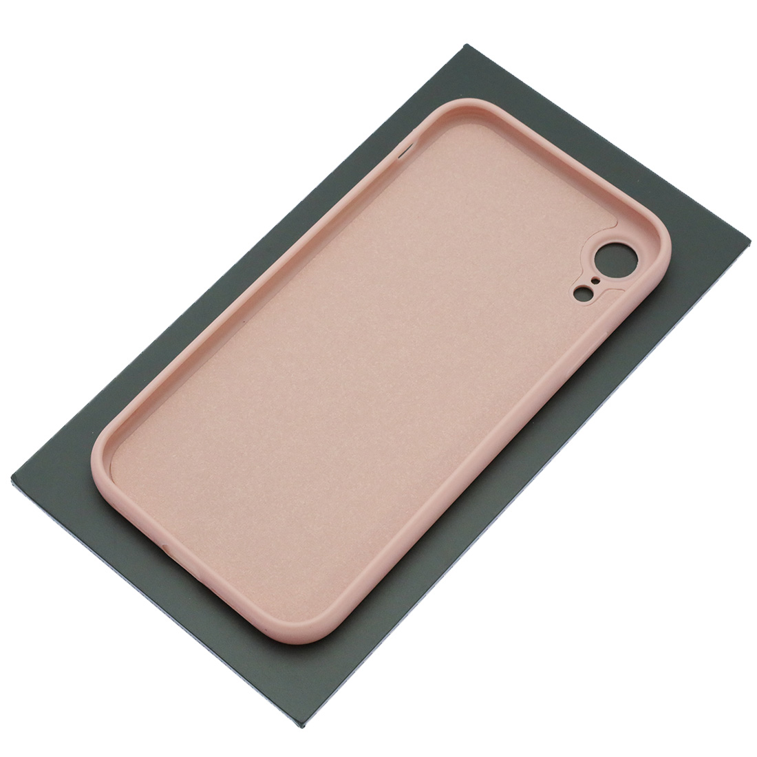 Чехол накладка для APPLE iPhone XR, силикон, бархат, цвет розовый песок