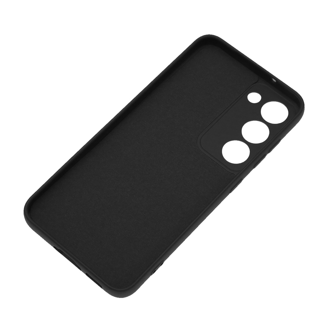 Чехол накладка Silicon Cover для SAMSUNG Galaxy S23, защита камеры, силикон, бархат, цвет черный