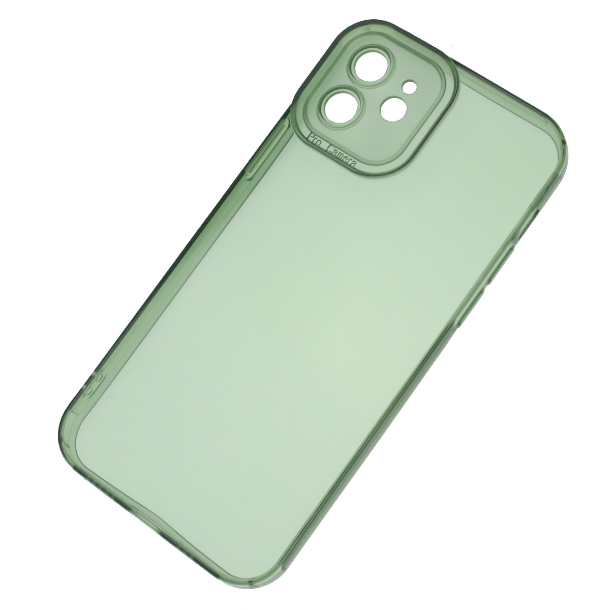 Чехол накладка CATEYES для APPLE iPhone 12, защита камеры, силикон, цвет прозрачно зеленый