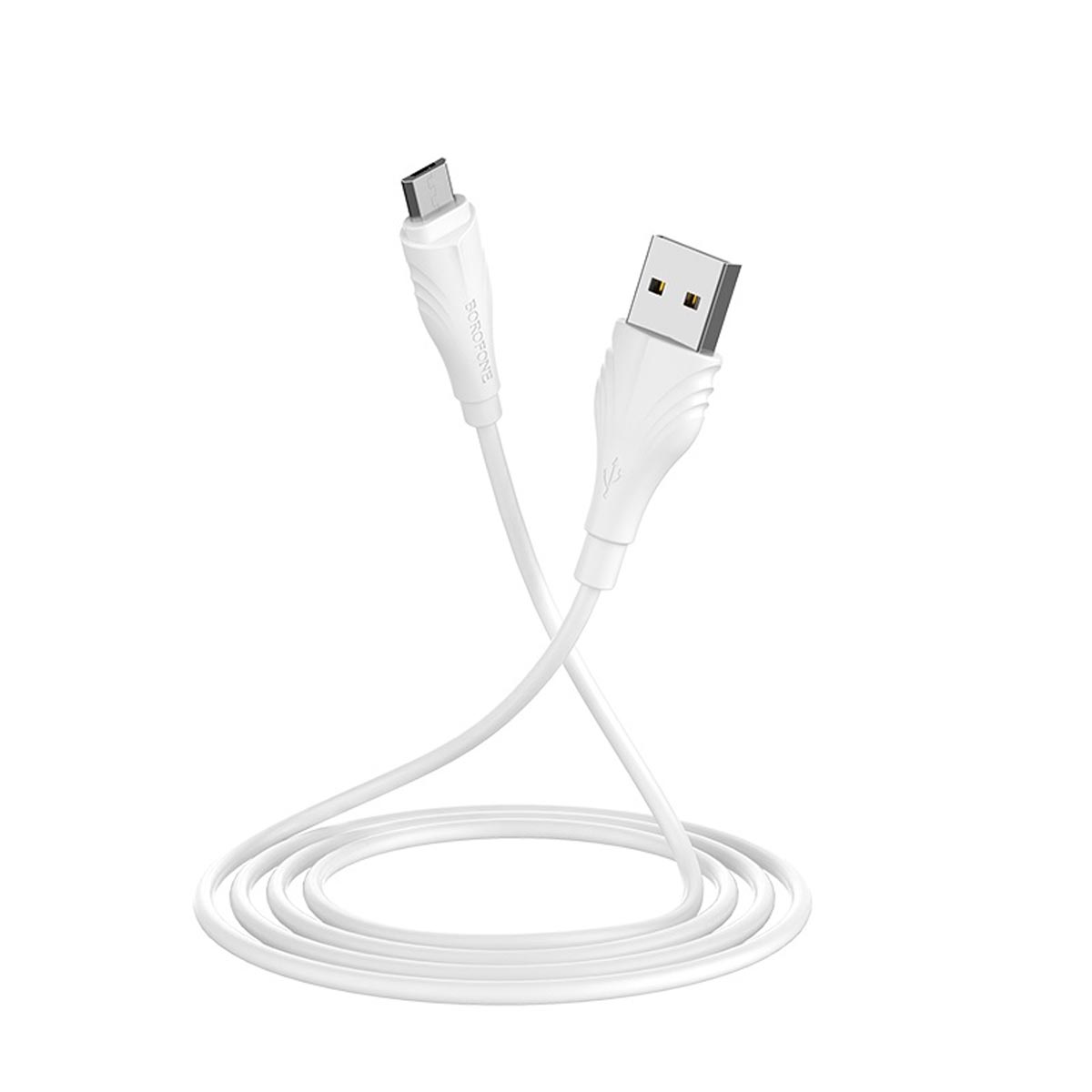 Кабель BOROFONE BX18 Optimal Micro USB, 2.4A, длина 1 метр, силикон, цвет белый