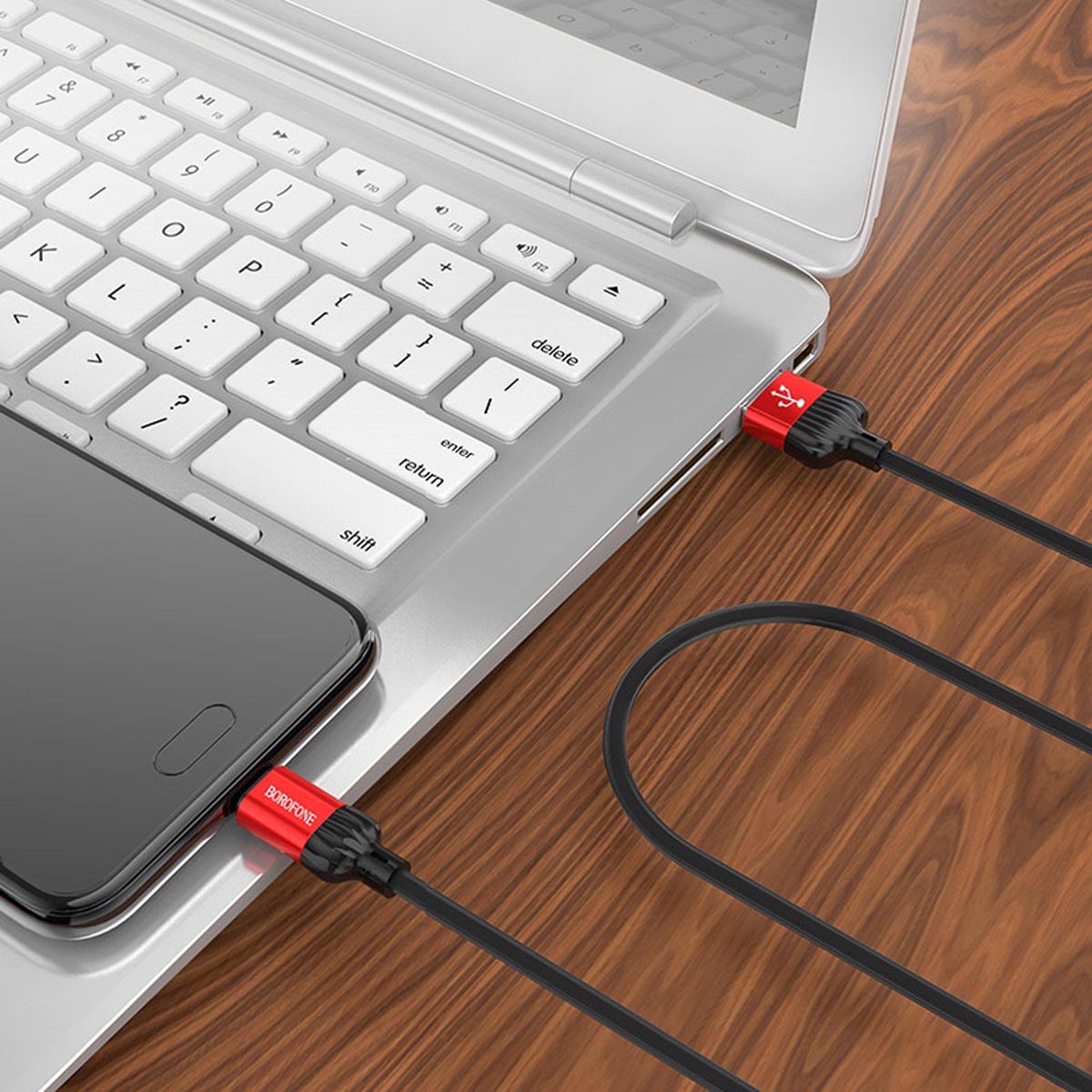 Кабель BOROFONE BX28 Dignity Micro USB, 3A, длина 1 метр, силикон, цвет красный