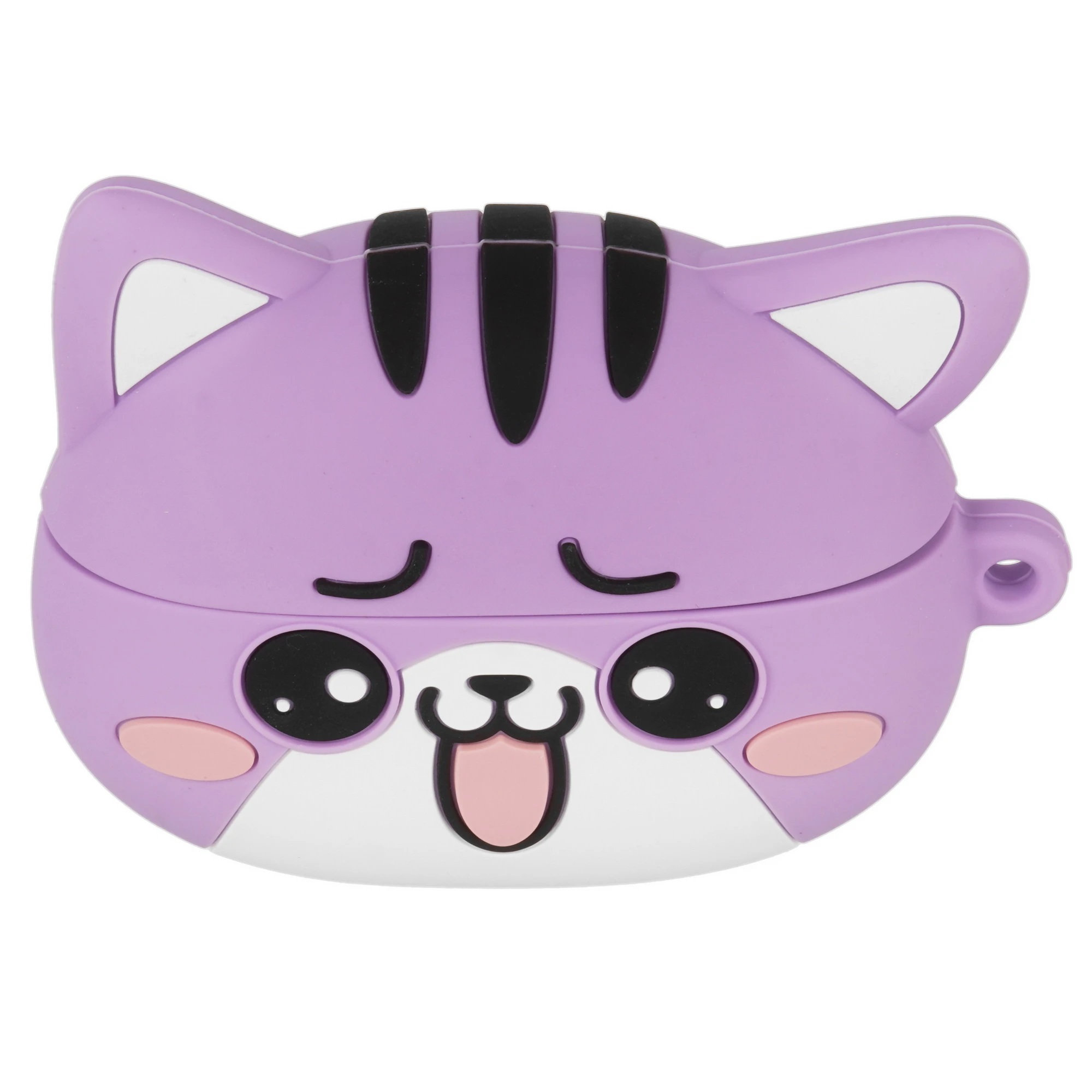 Гарнитура (наушники с микрофоном) беспроводная TWS HEADSET, HOCO EW48 Purple Cat, с силиконовым футляром сиреневый кот