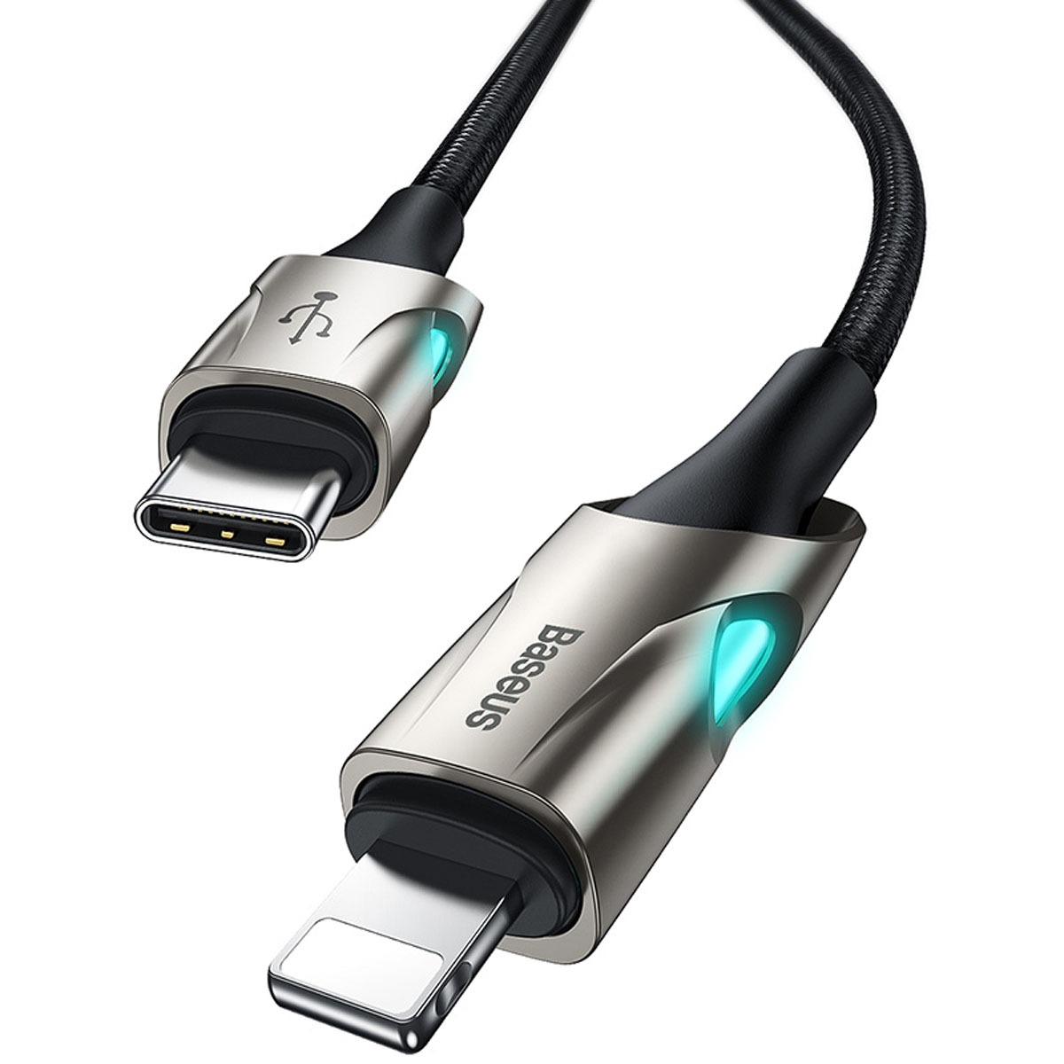 Кабель BASEUS Fish Eye Cable CATLYY-01 USB Type C на APPLE Lightning 8 pin, 18W, длина 1 метр, цвет черный