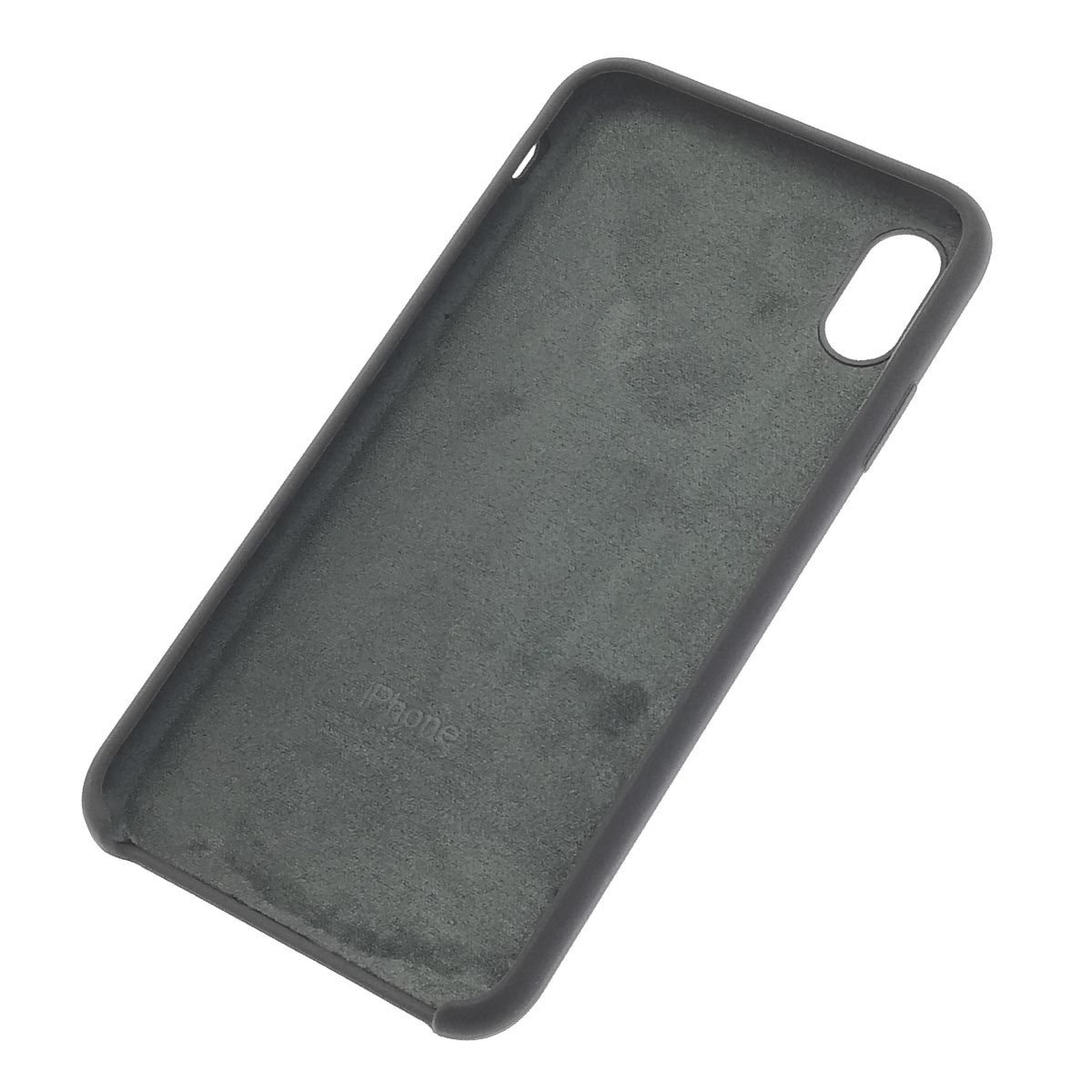 Чехол накладка Silicon Case для APPLE iPhone XS MAX, силикон, бархат, цвет мокрый асфальт