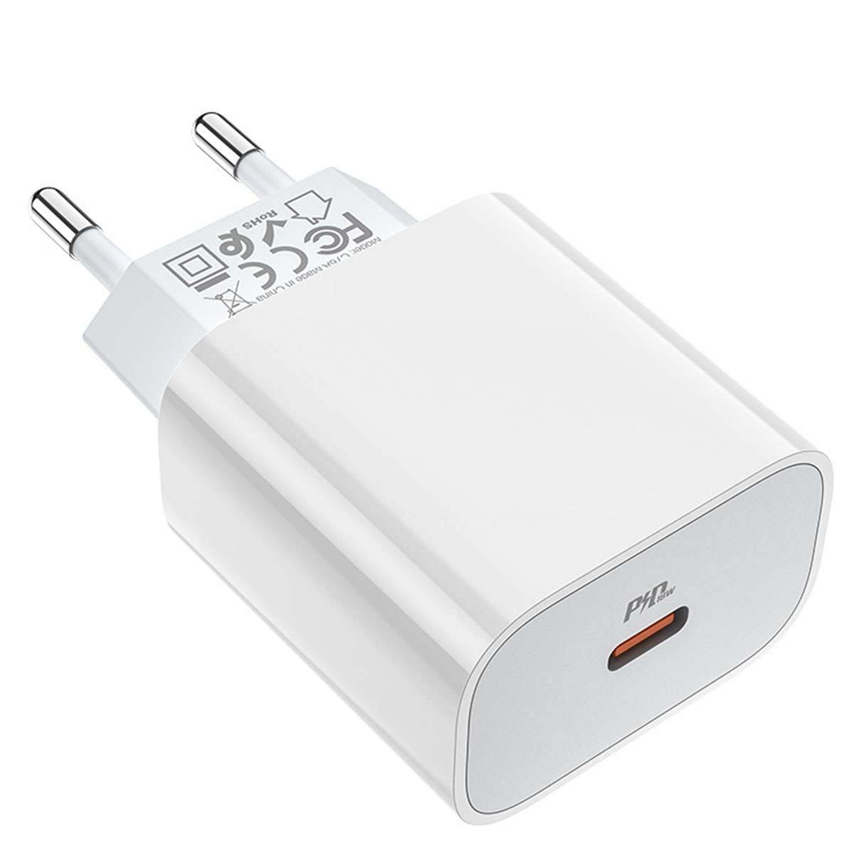СЗУ (Сетевое зарядное устройство) HOCO C76A Plus, 20W, 1 USB Type C, цвет белый