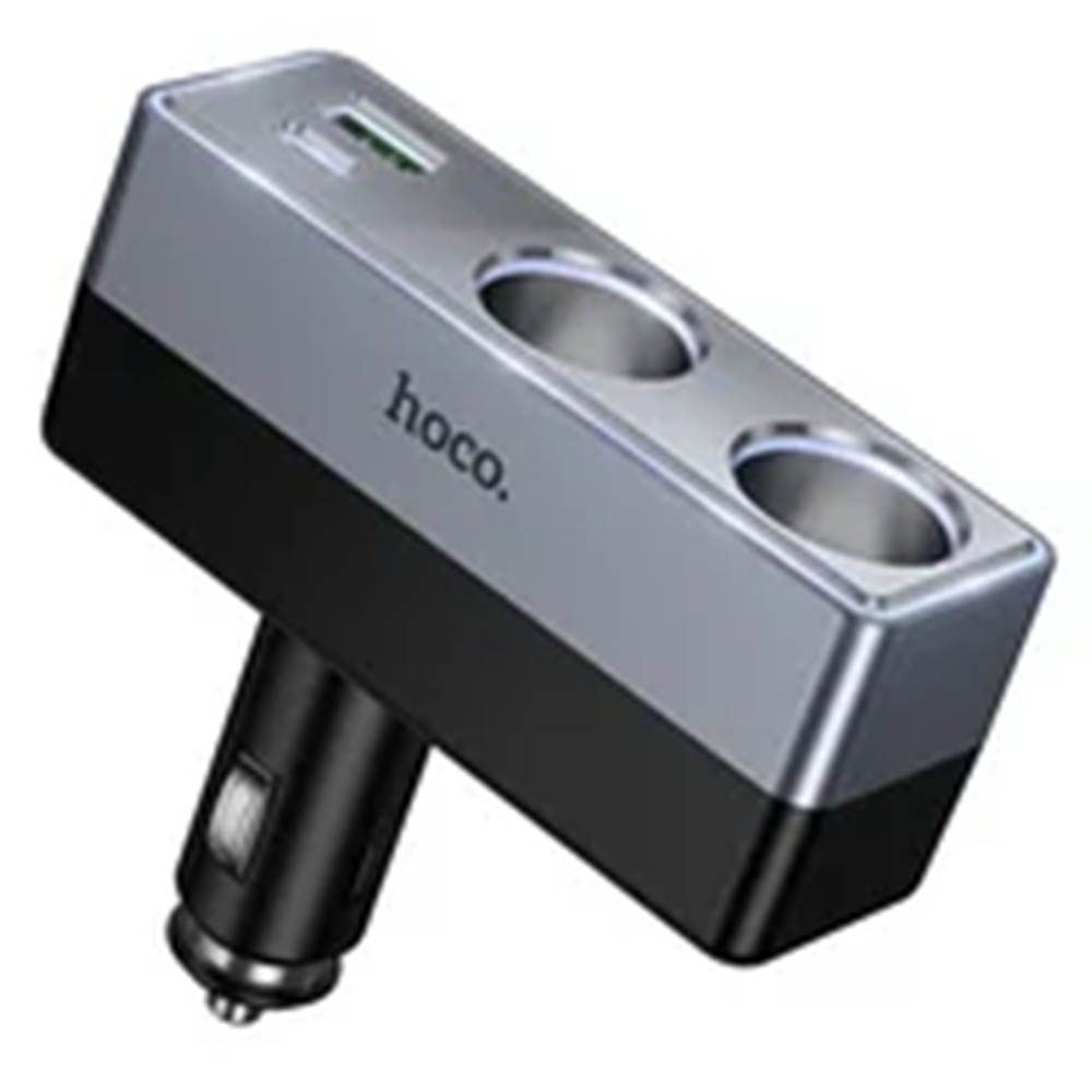 Автомобильный разветвитель HOCO Z65B, 240W 12/24V 2 выхода, 1 USB, 1 Type-C, PD30W, QC3.0 цвет черно серый