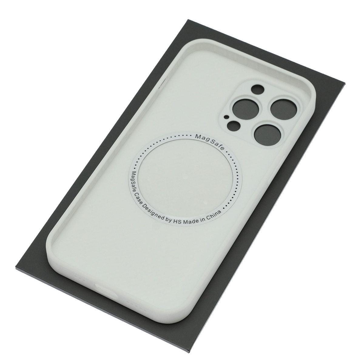 Чехол накладка AG Glass case с поддержкой MagSafe для APPLE iPhone 13 Pro, силикон, защита камеры, цвет белый