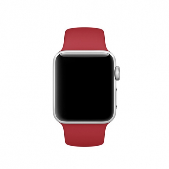 Ремешок для Apple Watch спортивный "Sport", размер 38-40 mm, цвет  красный гранат