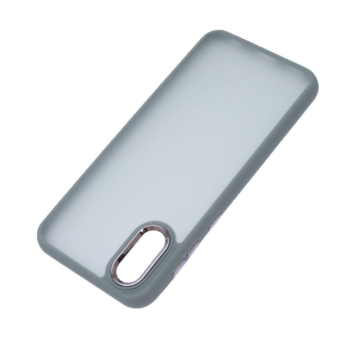 Чехол накладка для SAMSUNG Galaxy A03 Core (SM-A032F), силикон, пластик, цвет окантовки светло серый