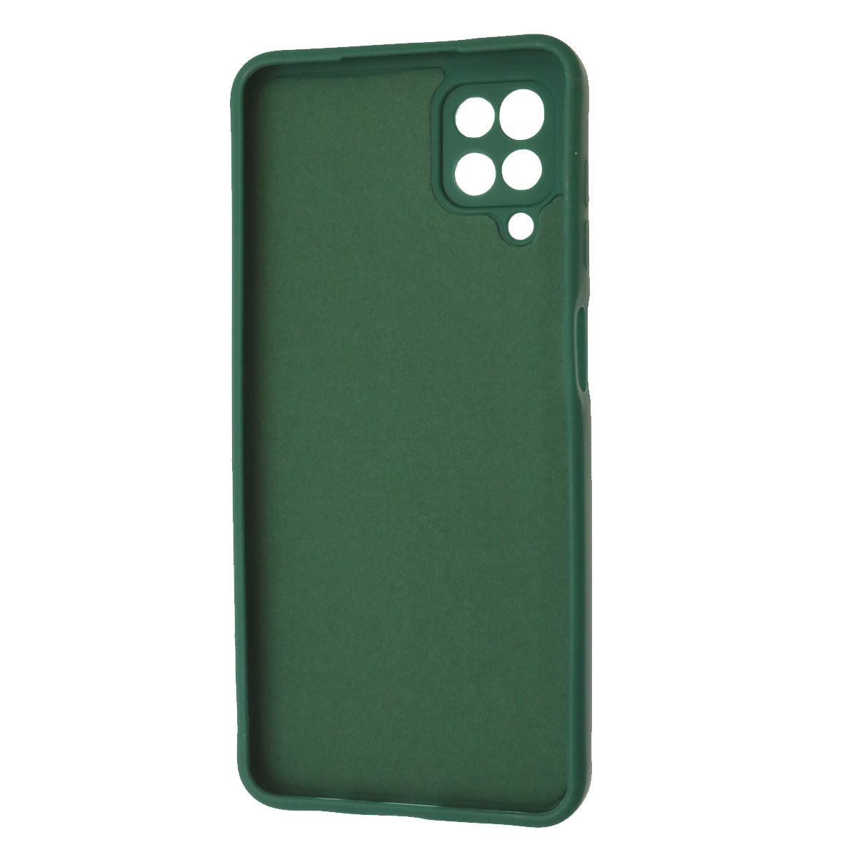 Чехол накладка для SAMSUNG Galaxy A12 4G (SM-A125), M12 (SM-A125F), силикон, бархат, цвет темно зеленый