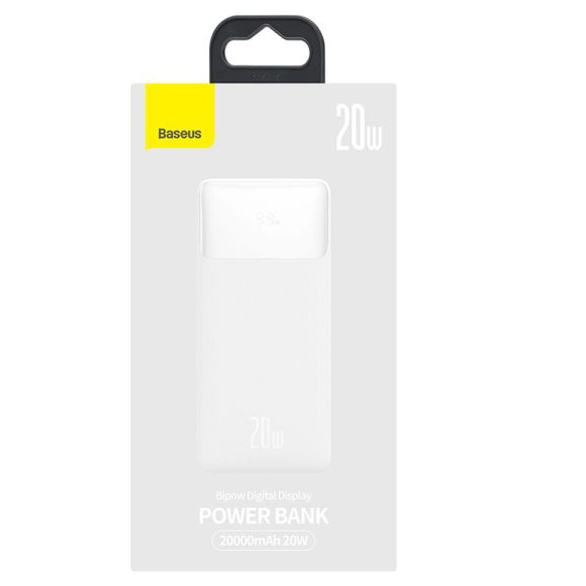 Внешний аккумулятор, Power Bank BASEUS Bipow PPDML-M02, 20000 mAh, 20W, цвет белый