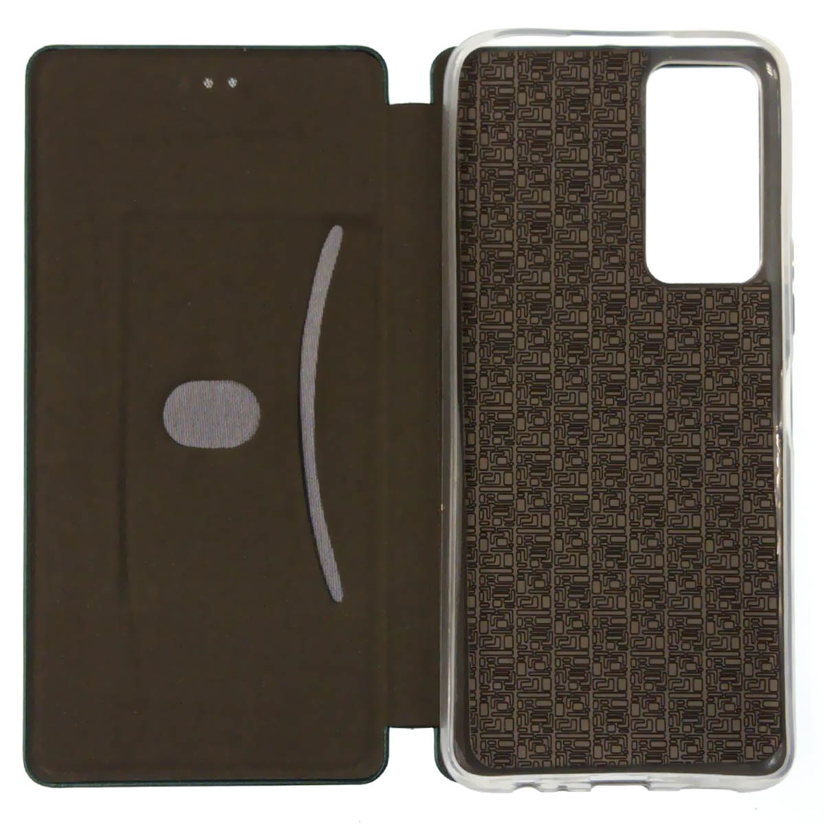 Чехол книжка STYLISH для TECNO Camon 18, 18P, 18T, экокожа, визитница, цвет темно зеленый