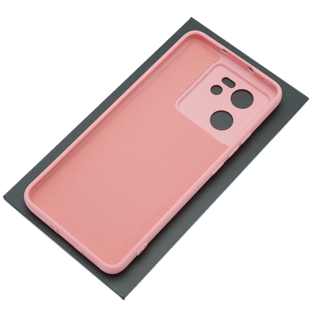 Чехол накладка Silicon Cover для XIAOMI 13T, XIAOMI 13T Pro, защита камеры, силикон, бархат, цвет розовый