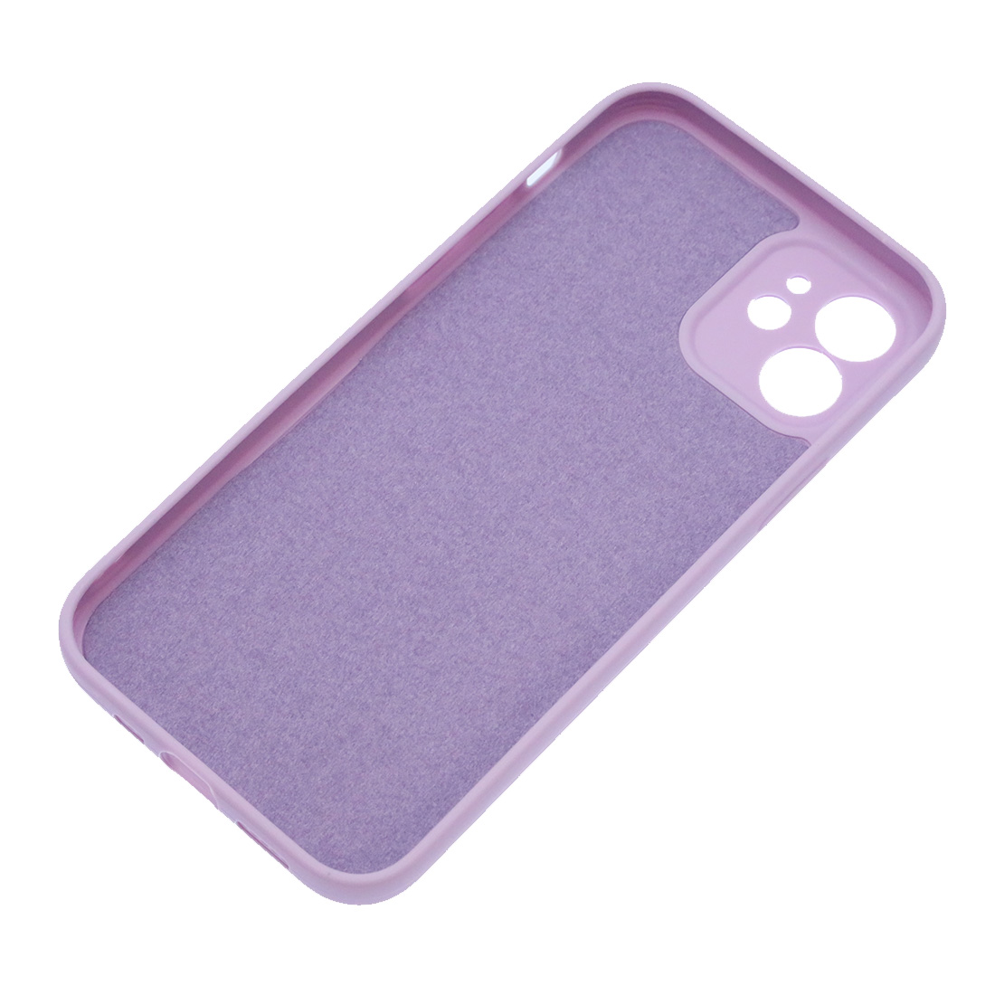 Чехол накладка для APPLE iPhone 12, силикон, бархат, цвет сиреневый