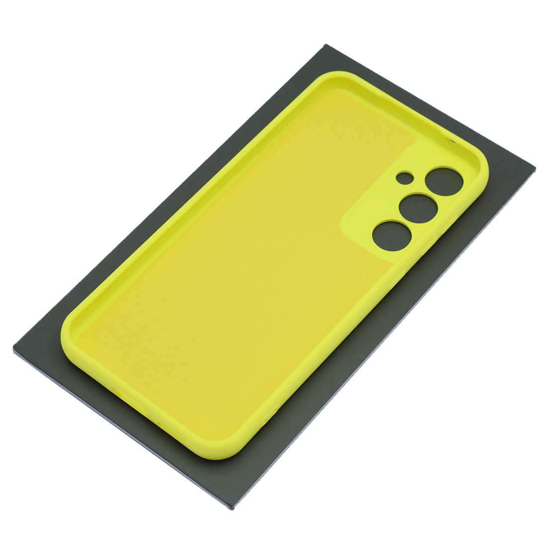 Чехол накладка Silicon Cover для SAMSUNG Galaxy S23 FE, защита камеры, силикон, бархат, цвет желтый