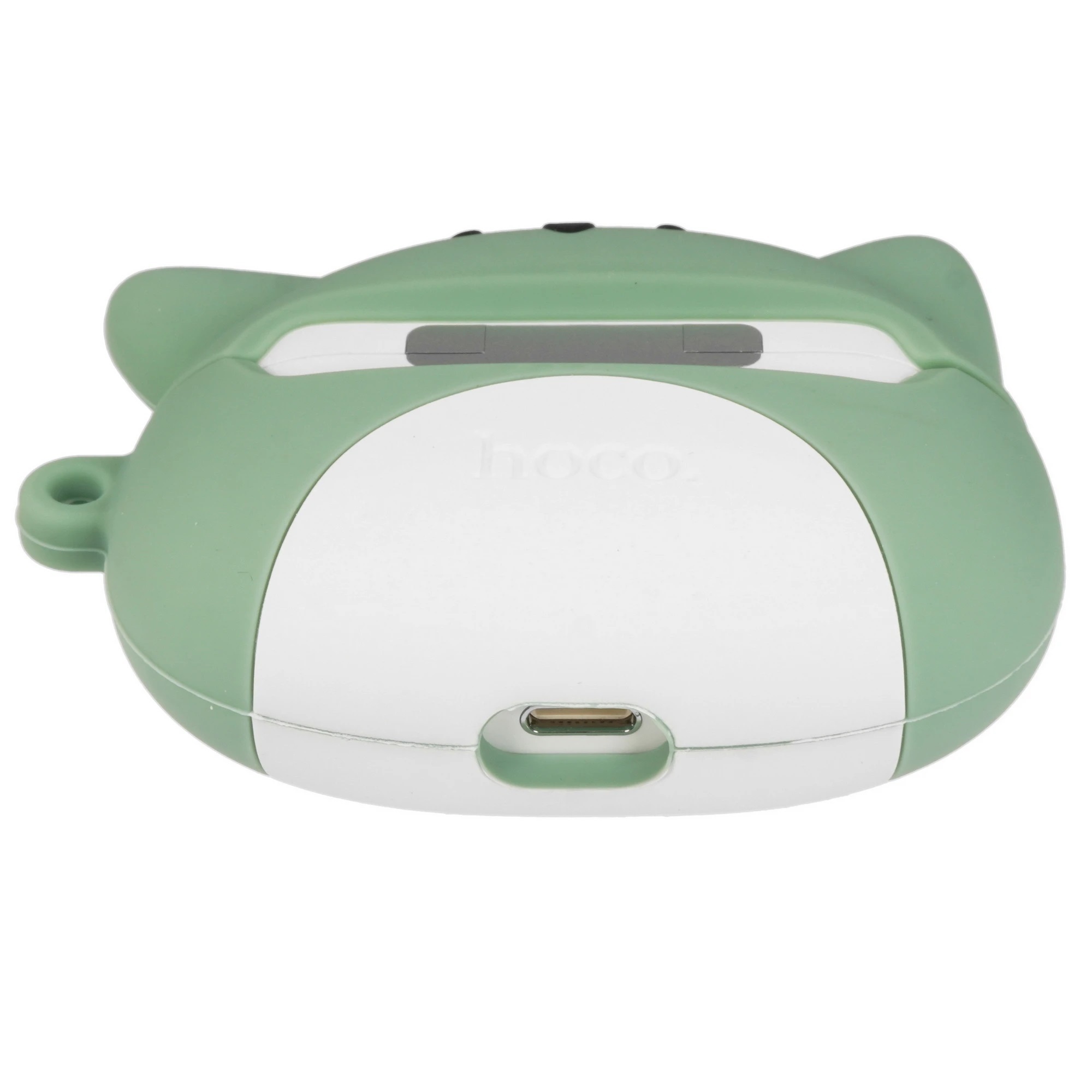 Гарнитура (наушники с микрофоном) беспроводная TWS HEADSET, HOCO EW48 Mint Cat, с силиконовым футляром зеленый кот