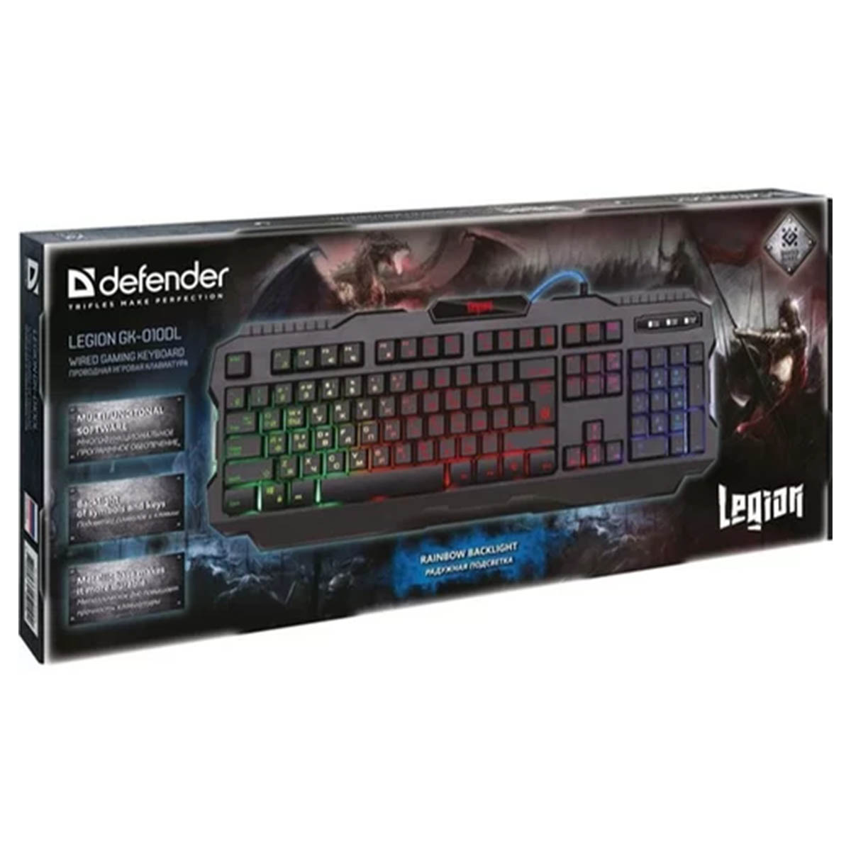Игровая клавиатура DEFENDER Legion GK-010DL, проводная, подсветка, цвет черный