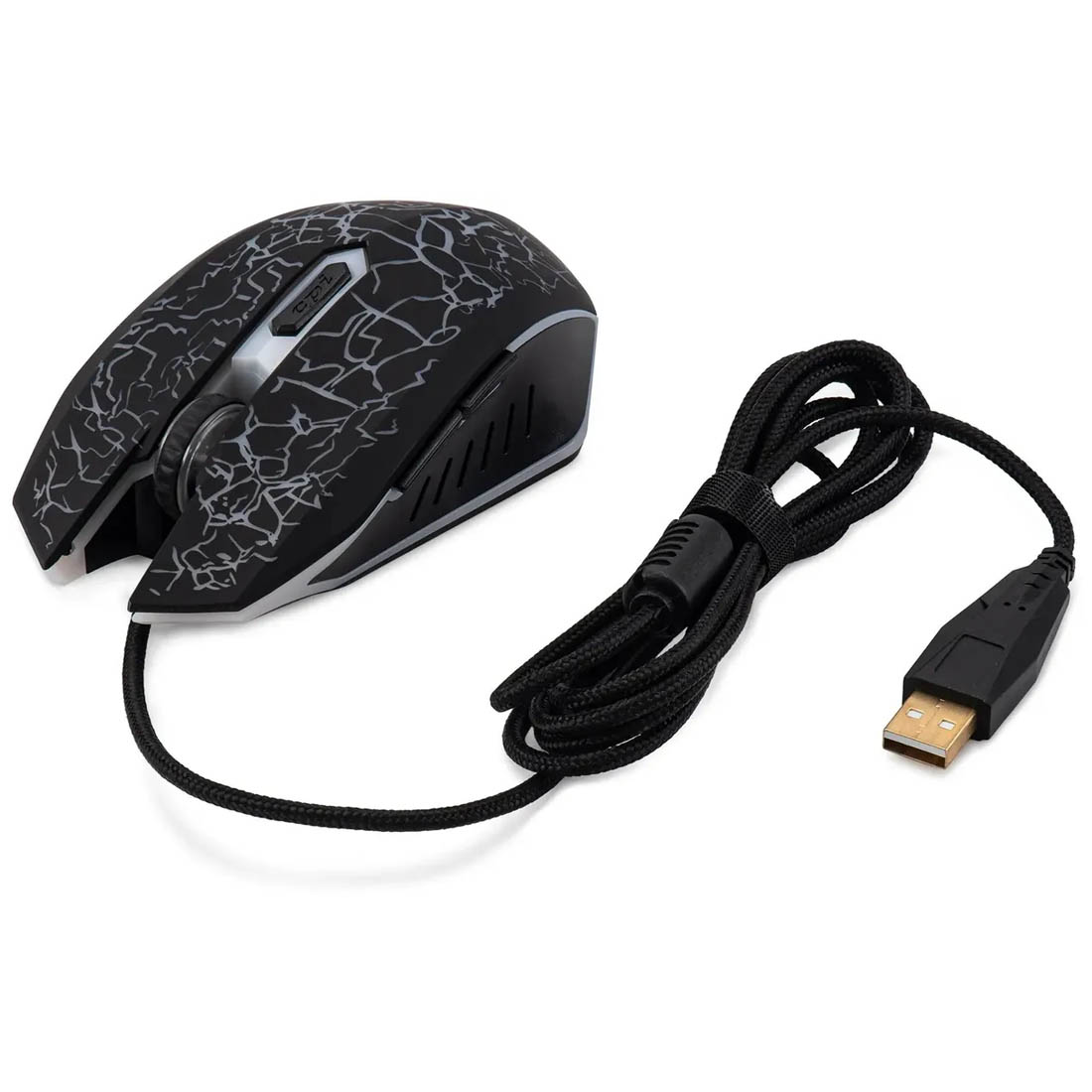 Мышь игровая ОКЛИК (OKLICK) 896G проводная, оптическая, Led подсветка, 12800 DPI, коврик в комплекте, цвет черный