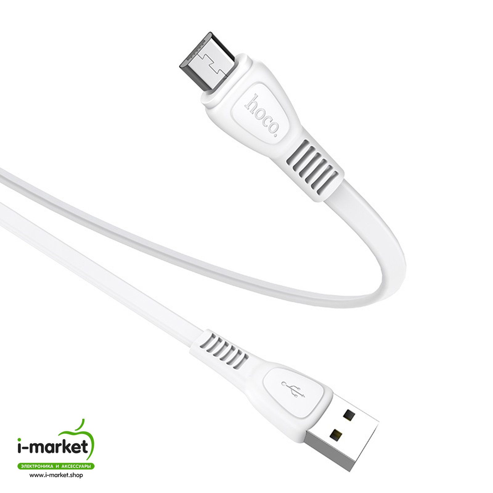 Кабель HOCO X40 Noah Micro USB, 2.4A, длина 1 метр, TPE оплетка, цвет белый