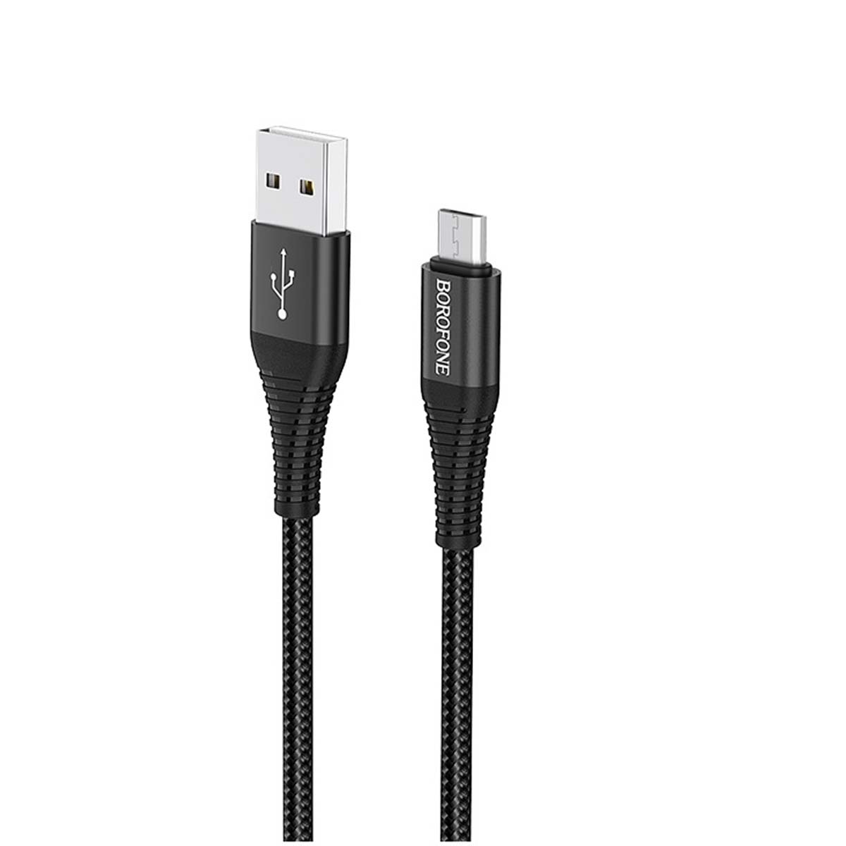 Кабель BOROFONE BX29 Endurant Micro USB, 2.4A, длина 1 метр, силикон, нейлоновая оплетка, цвет черный