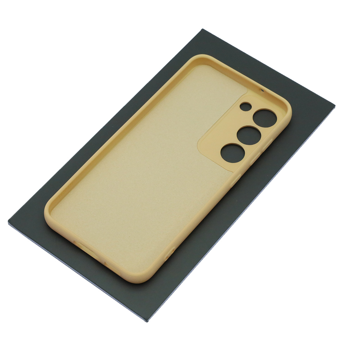 Чехол накладка Silicon Cover для SAMSUNG Galaxy S23, защита камеры, силикон, бархат, цвет молочный