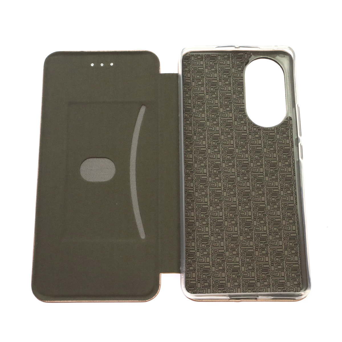 Чехол книжка STYLISH для HUAWEI Honor 50, Nova 9, экокожа, визитница, цвет розовое золото