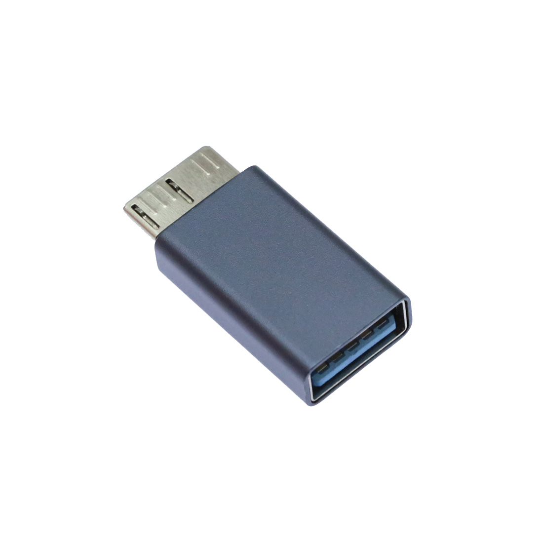 Адаптер, переходник USB (мама) на microUSB B (папа), подходит для внешних жестких дисков Seagate, WD West number, Toshiba, Newman, Lenovo, Samsung, Sony, цвет темно серый
