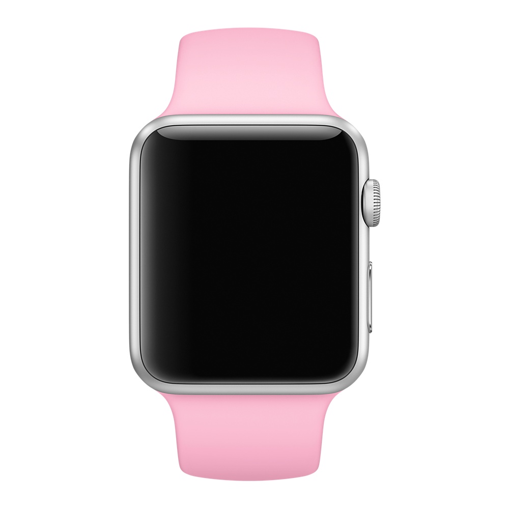 Ремешок для Apple Watch спортивный "Sport", размер 42-44 mm, цвет светло розовый.