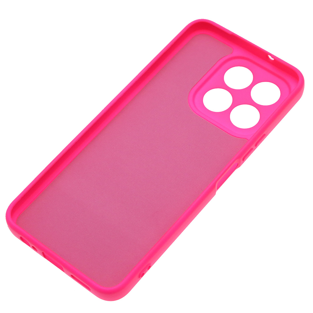 Чехол накладка NANO для Honor X6b 4G, защита камеры, силикон, бархат, цвет фуксия