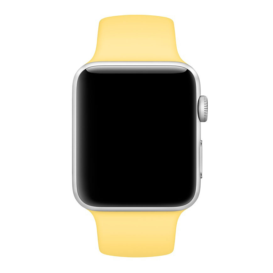 Ремешок для Apple Watch спортивный "Sport", размер 38-40 mm, цвет лимонно-желтый.