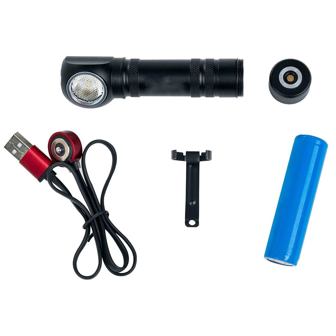 Фонарь налобный, ручной P50 LED, магнитная зарядка, цвет черный
