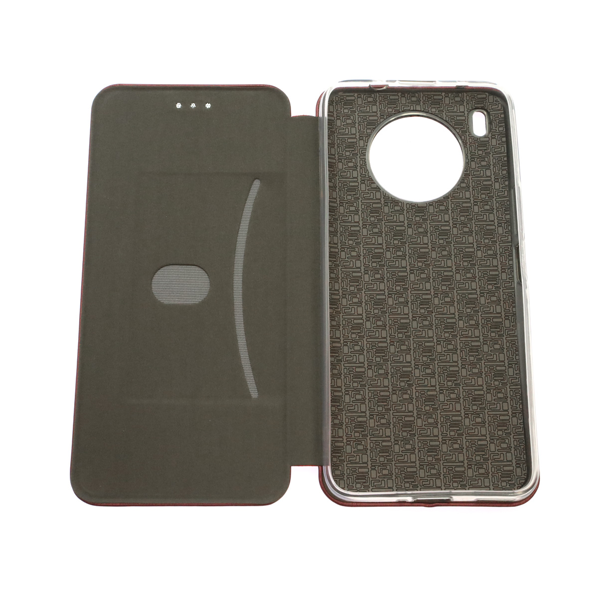 Чехол книжка STYLISH для HUAWEI Honor 50 Lite, Nova 8i, экокожа, визитница, цвет бордовый