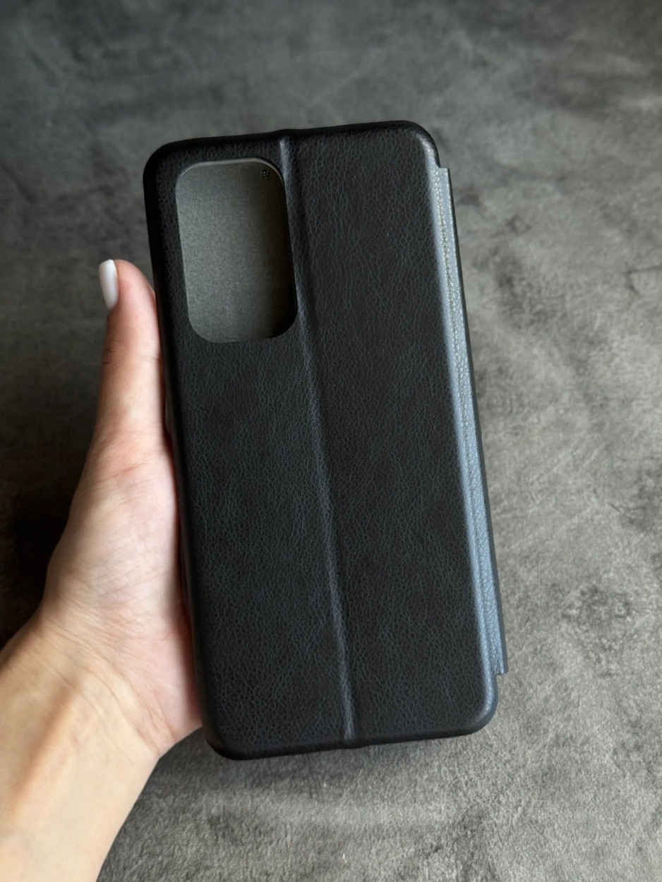 Чехол книжка STR для SAMSUNG S21 Ultra (SM-G998), экокожа, сеточка на динамике, цвет черный
