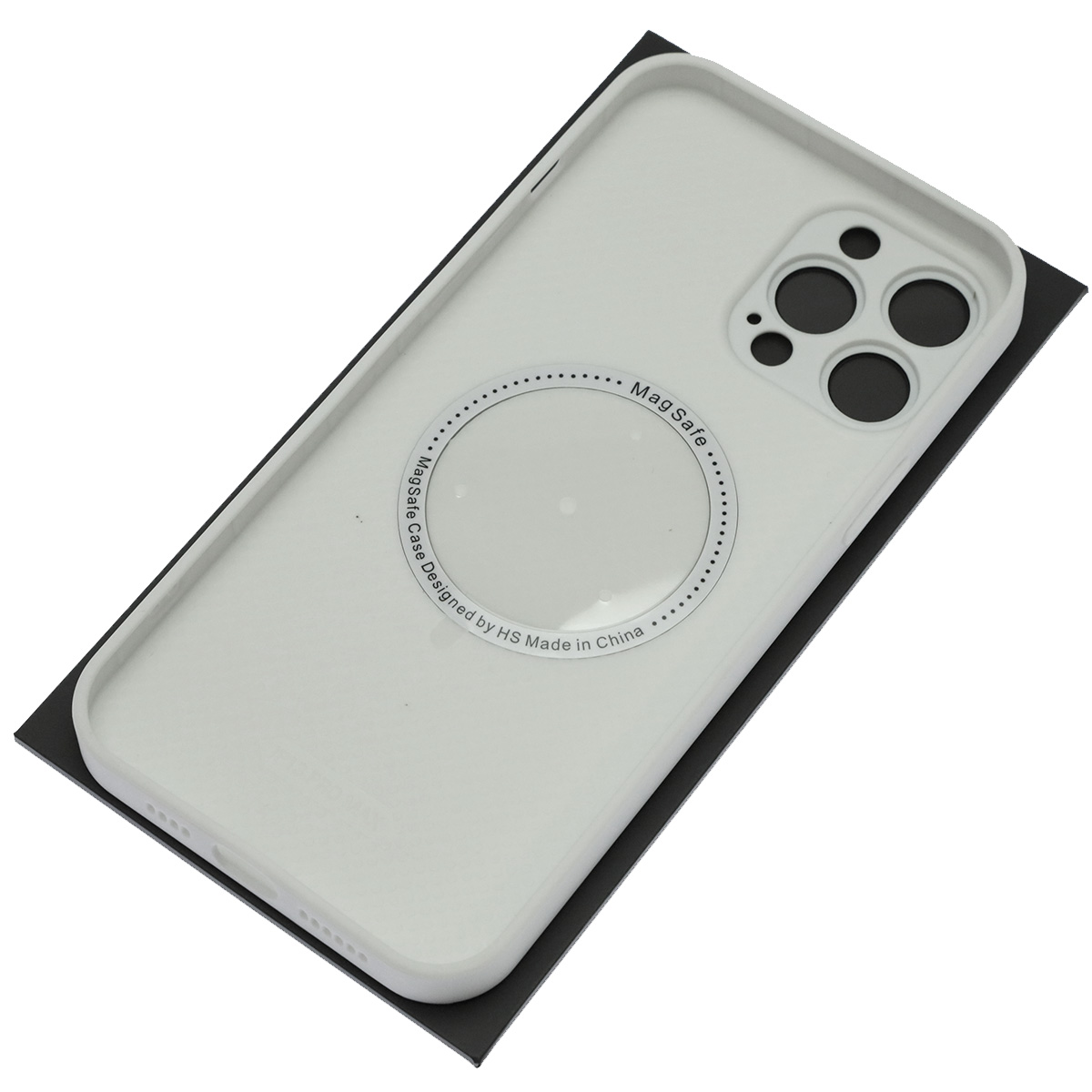 Чехол накладка AG Glass case с поддержкой MagSafe для APPLE iPhone 13 Pro Max, силикон, защита камеры, цвет белый