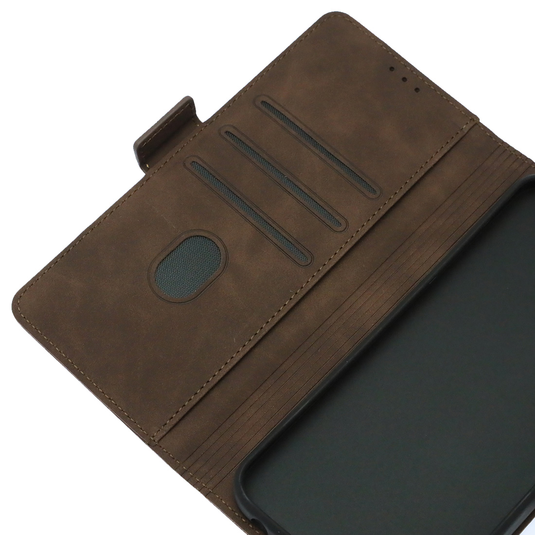 Чехол книжка NICE для SAMSUNG Galaxy A25 5G, защита камеры, экокожа, визитница, цвет коричневый