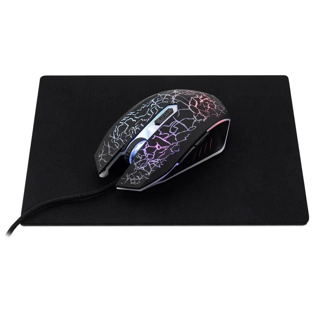 Мышь игровая ОКЛИК (OKLICK) 896G проводная, оптическая, Led подсветка, 12800 DPI, коврик в комплекте, цвет черный