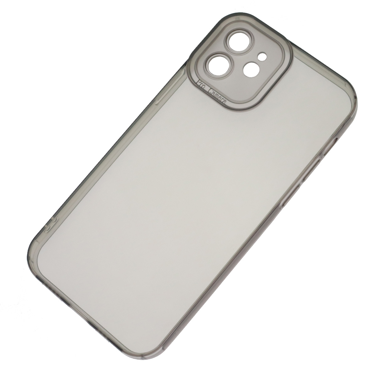 Чехол накладка CATEYES для APPLE iPhone 12, защита камеры, силикон, цвет прозрачно черный