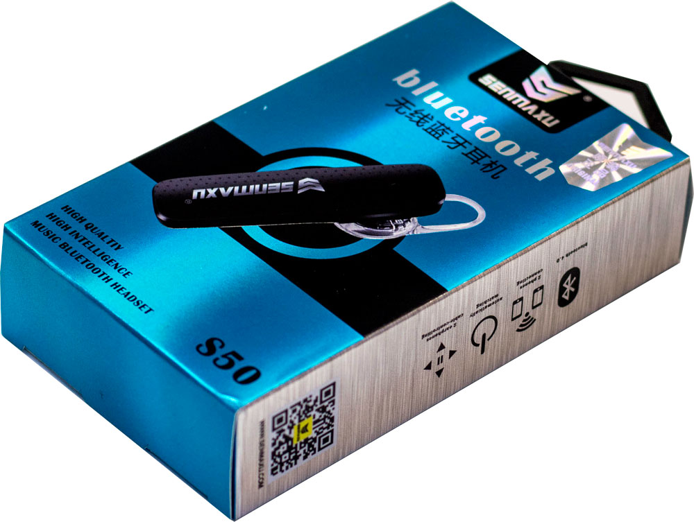 Гарнитура (наушник с микрофоном) беспроводная, Senmaxu S50, цвет черный.
