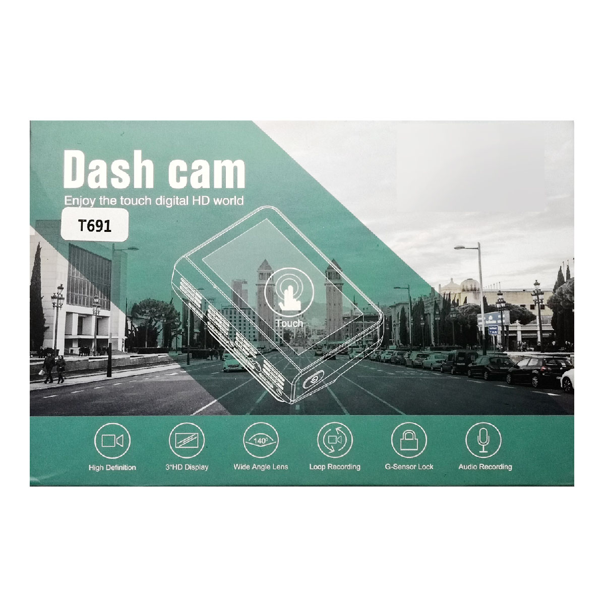 Автомобильный видеорегистратор Dash Cam T691 GPS трекер, цвет черный