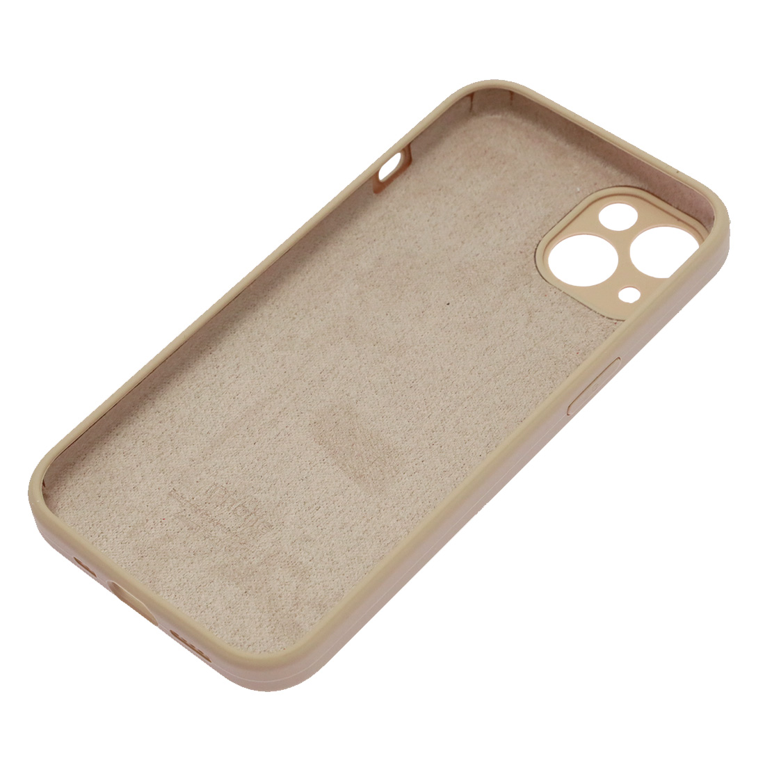 Чехол накладка Silicone Case для APPLE iPhone 13, L-ogo, защита камеры, силикон, бархат, цвет розовый песок