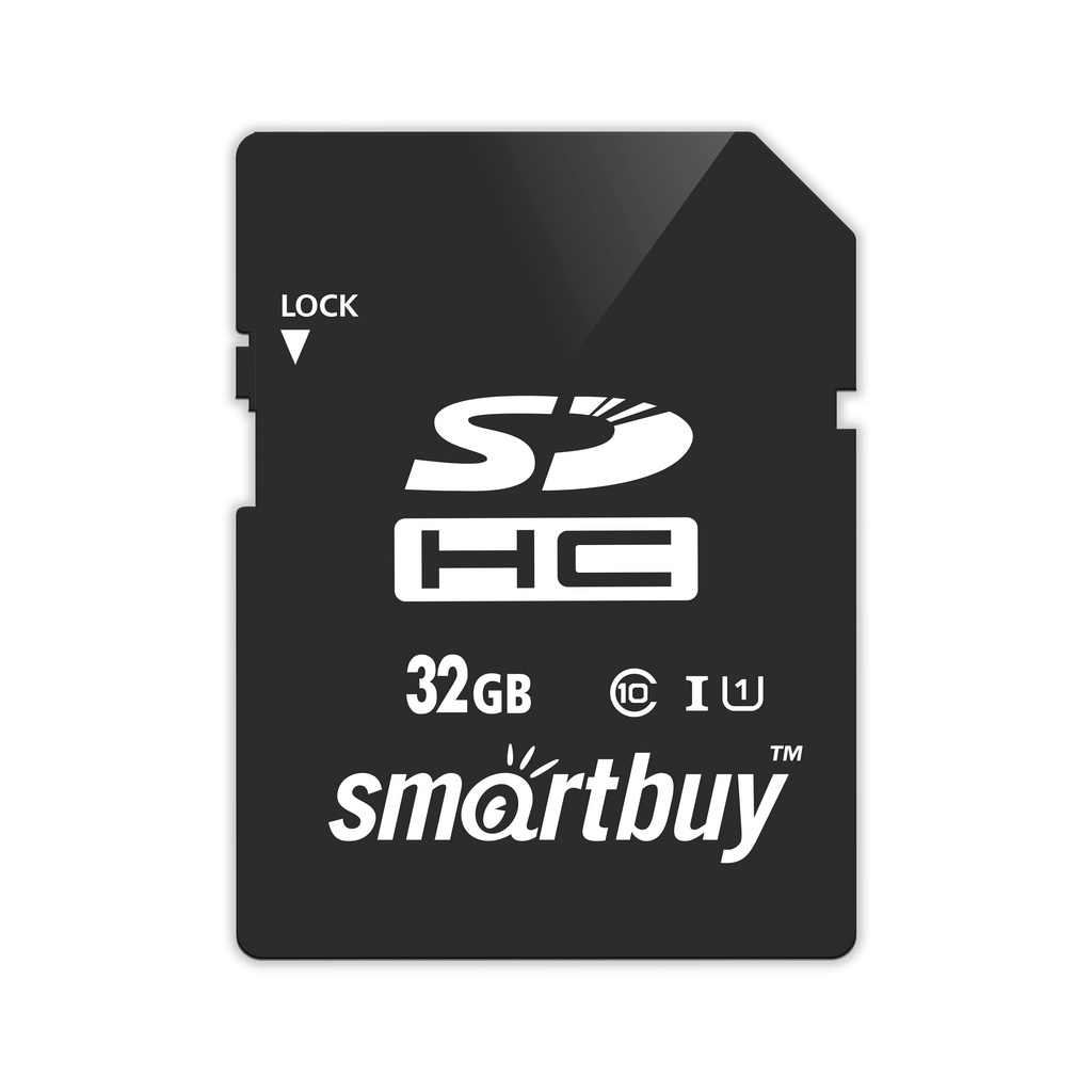 Карта памяти 32Gb SDHC Smartbuy SB32GBSDHCCL10, Class 10, UHS-1, цвет черный