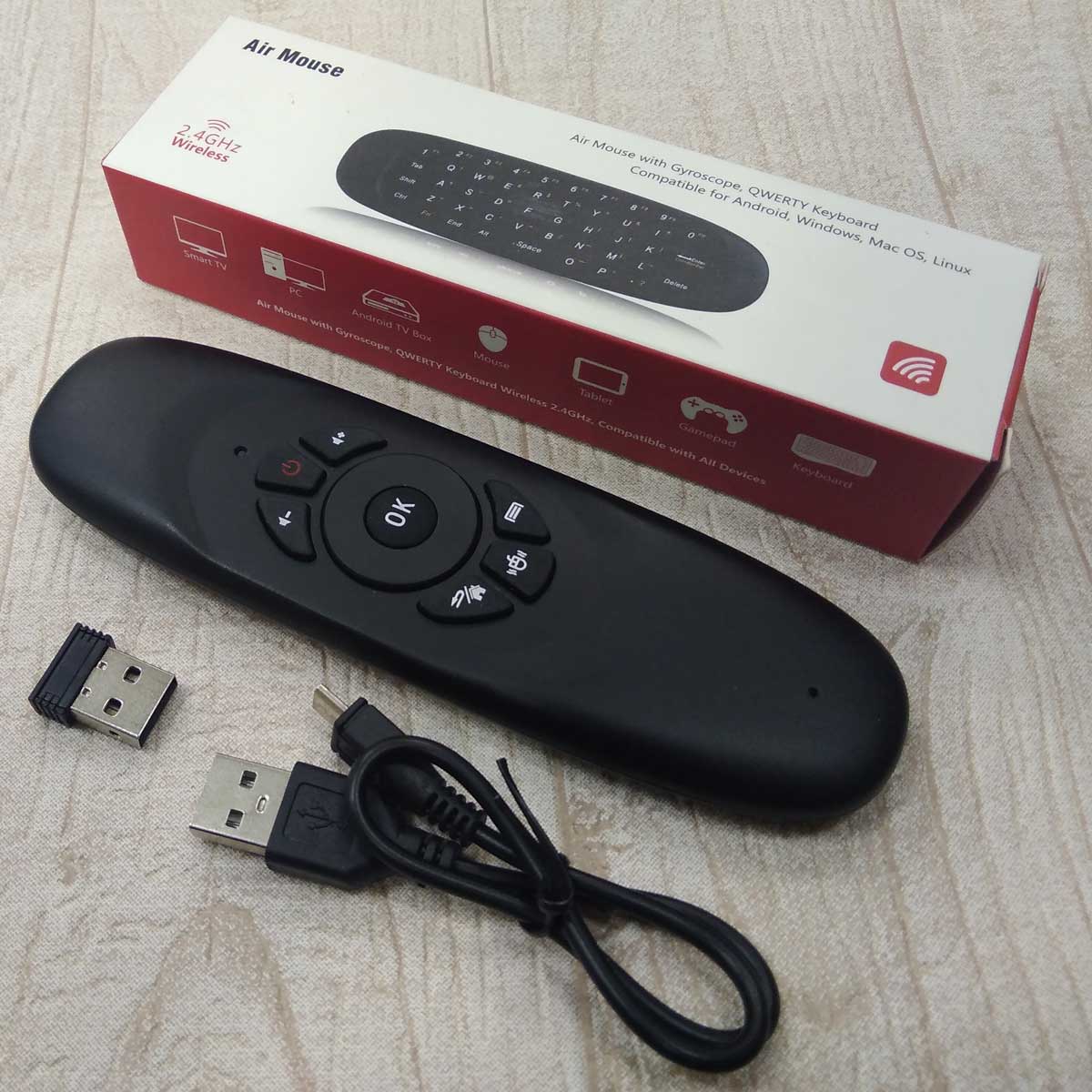 DVS AM-100 беспроводная клавиатура / мышь RU для android TV, Air Mouse & Wireless Keyboard.