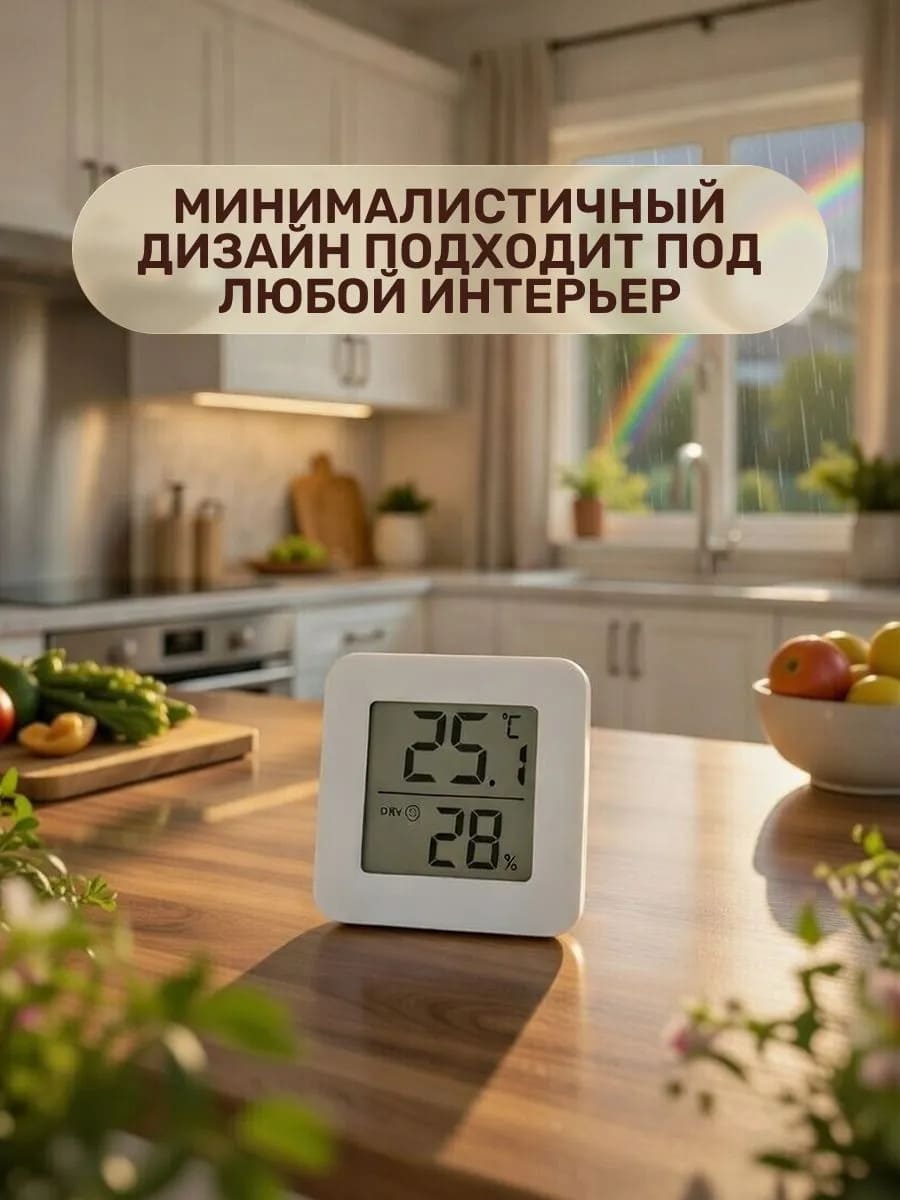 Термометр гигрометр NN, измерение температуры и влажности, комнатный, цвет белый