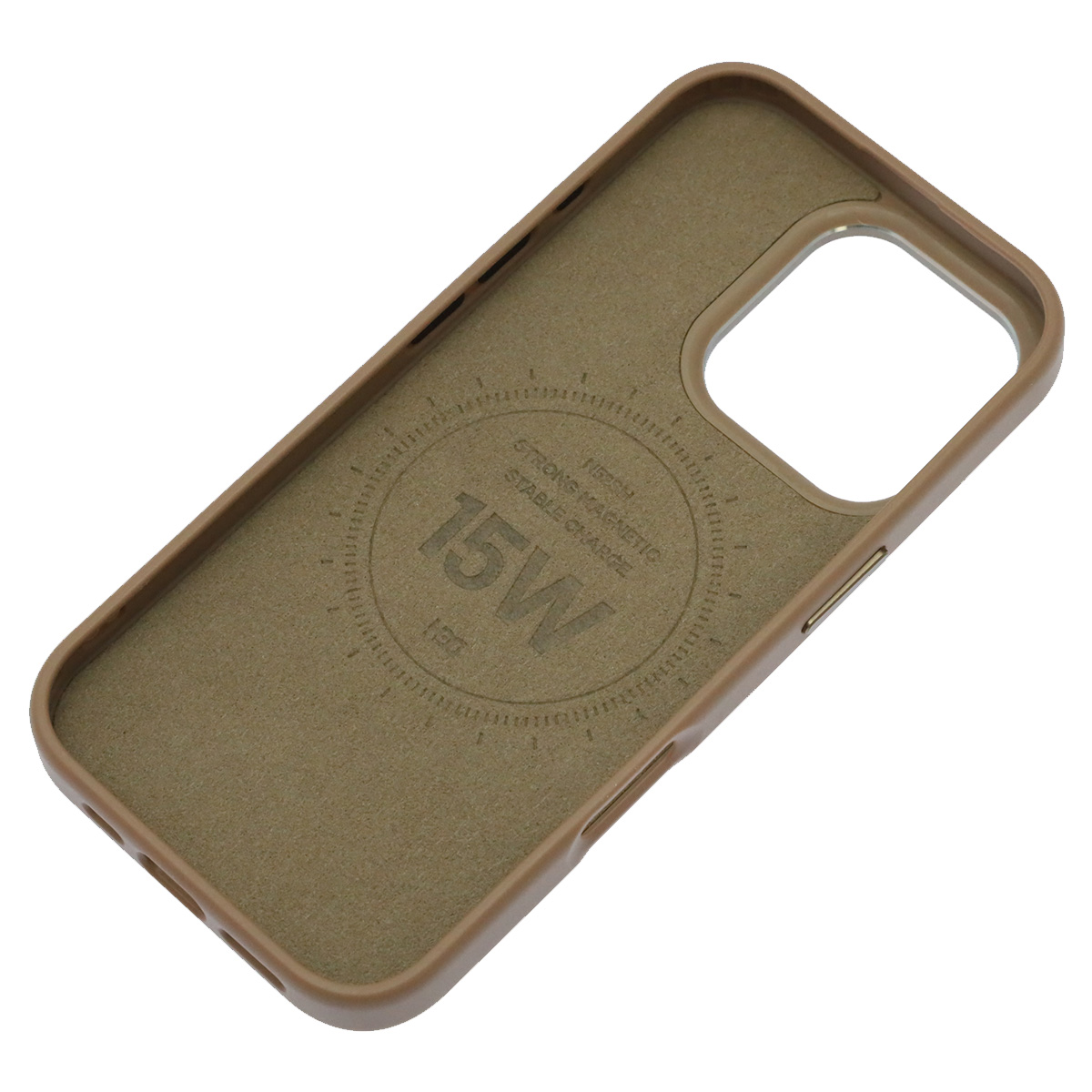 Чехол накладка Creative Stylish с поддержкой MagSafe для APPLE iPhone 16 Pro, защита камеры, экокожа, бархат, цвет коричневый