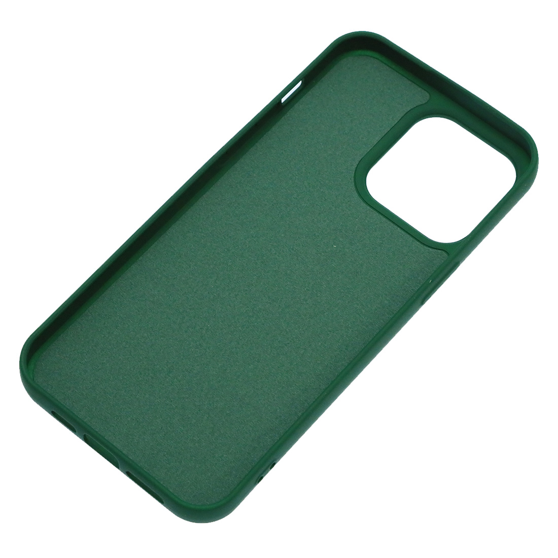 Чехол накладка Silicon Case для APPLE iPhone 15 Pro Max (6.7"), силикон, бархат, цвет темно зеленый