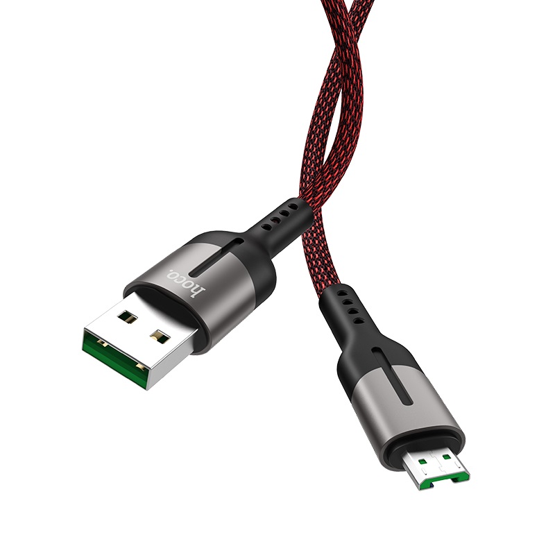 Кабель HOCO U68 Gusto Micro USB, 4А, длина 1.2 метра, нейлоновая оплетка, цвет черный