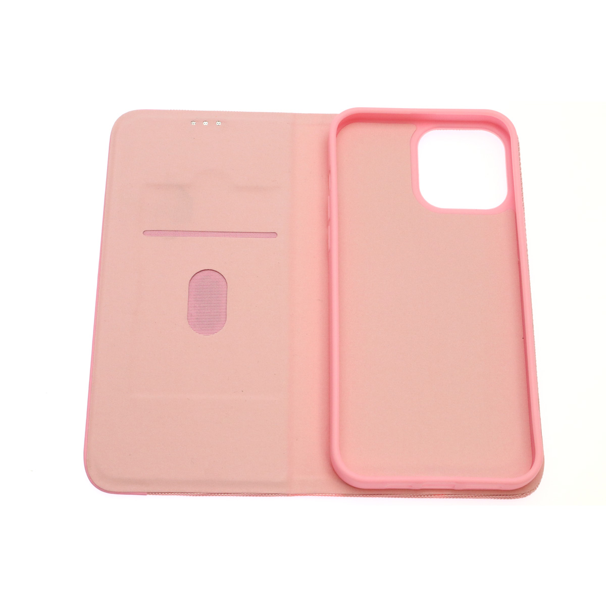 Чехол книжка MESH для APPLE iPhone 13 Pro Max (6.7), текстиль, силикон, бархат, визитница, цвет розовый