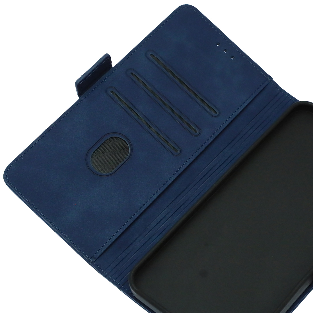 Чехол книжка NICE для SAMSUNG Galaxy A55 5G, защита камеры, экокожа, визитница, цвет темно синий