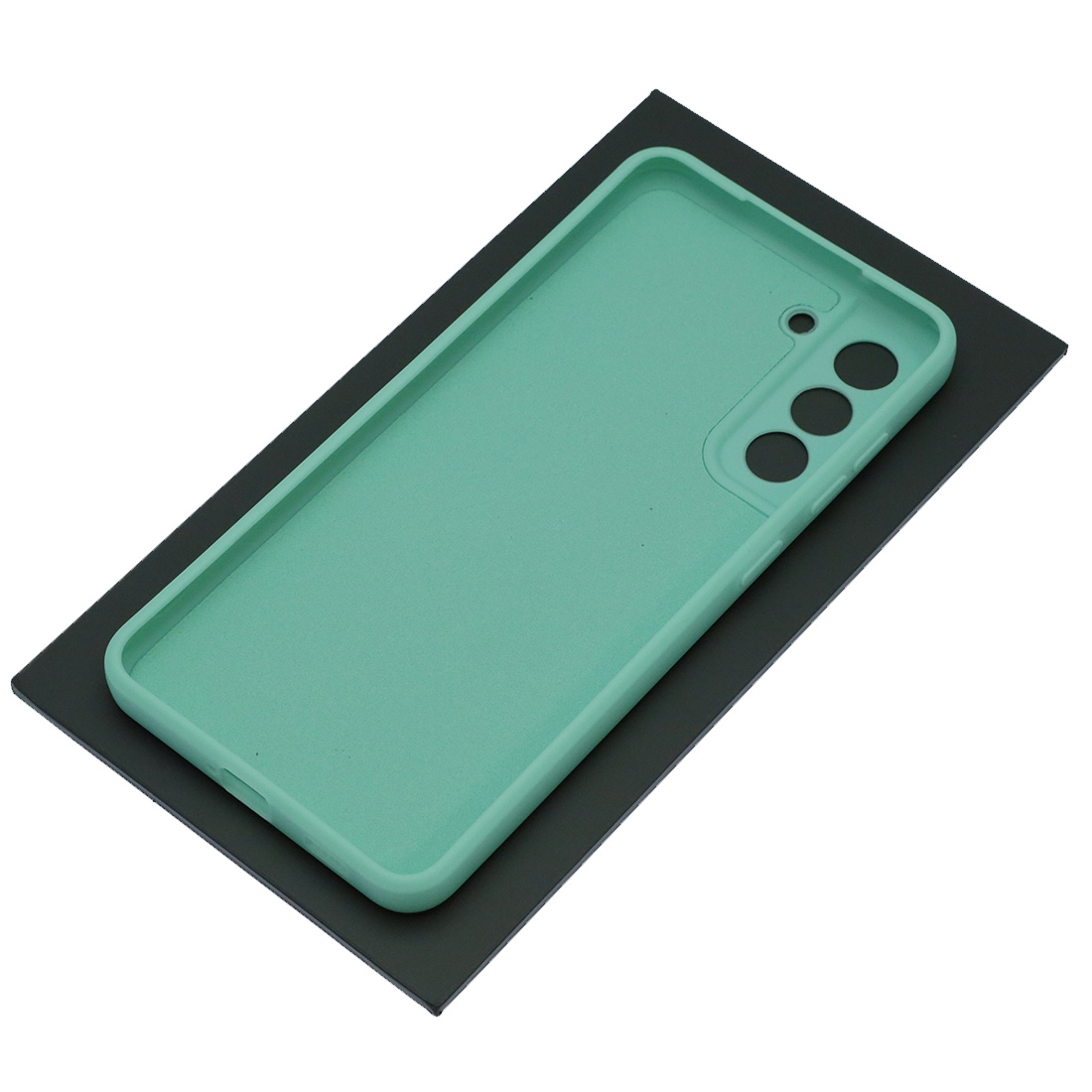 Чехол накладка для SAMSUNG Galaxy S21 FE, силикон, бархат, цвет мятный